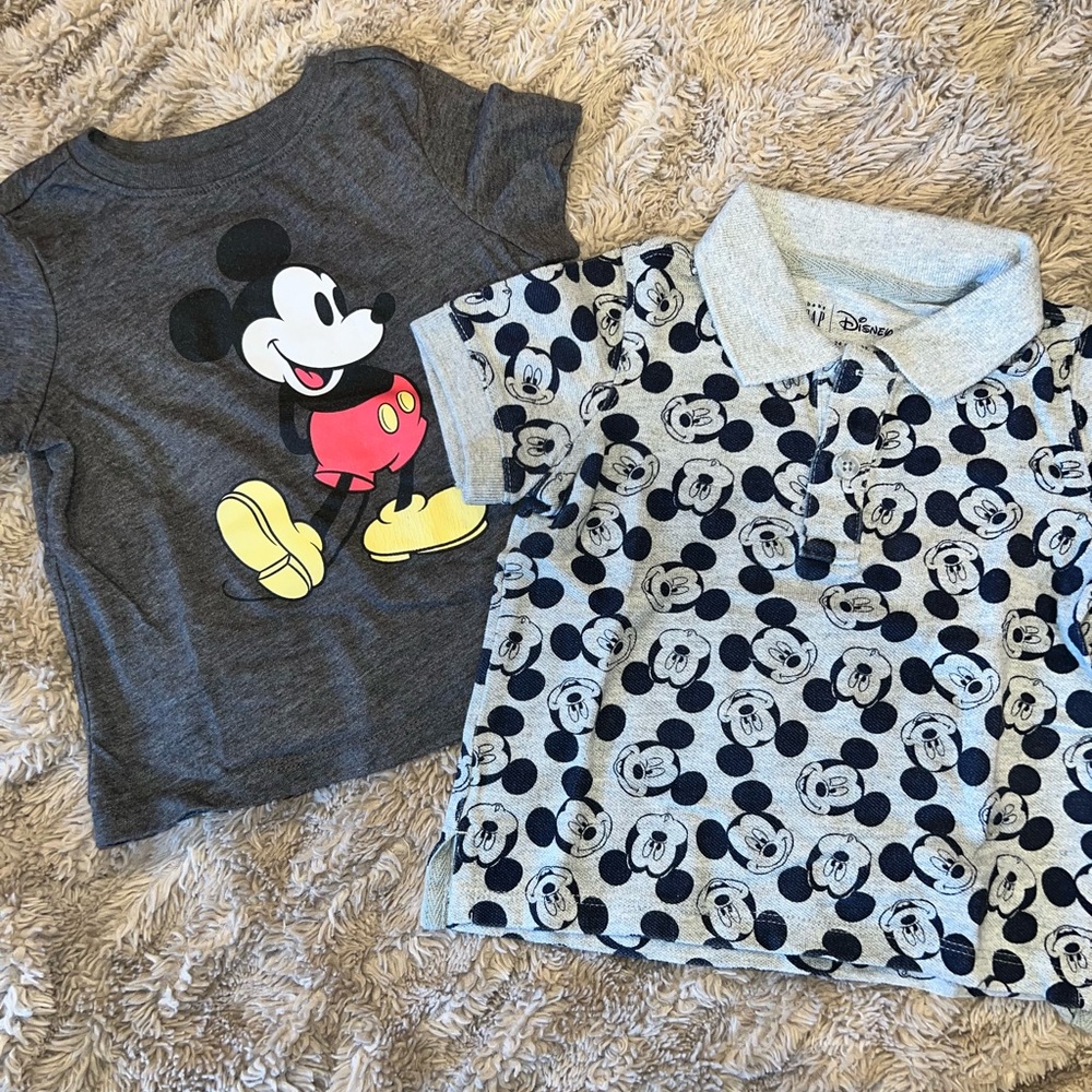 Disney Mickey Mouse Kids T-Shirt and Polo Set - Gray and Blue